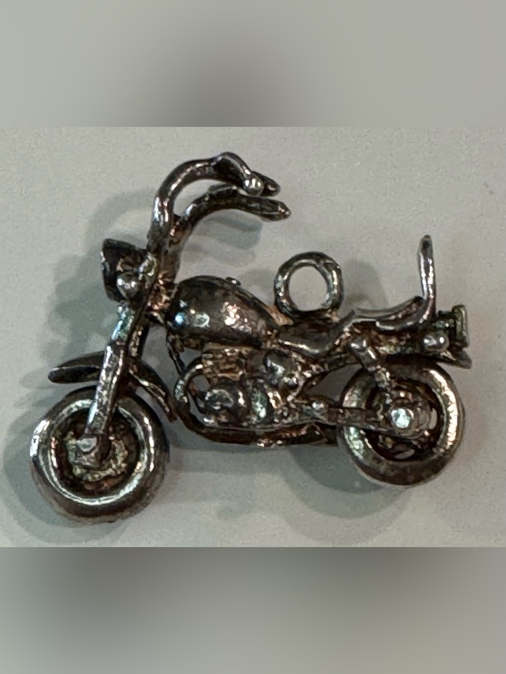 Vintage Sterling Silver 3D Movable Motorcycle Chopper Charm